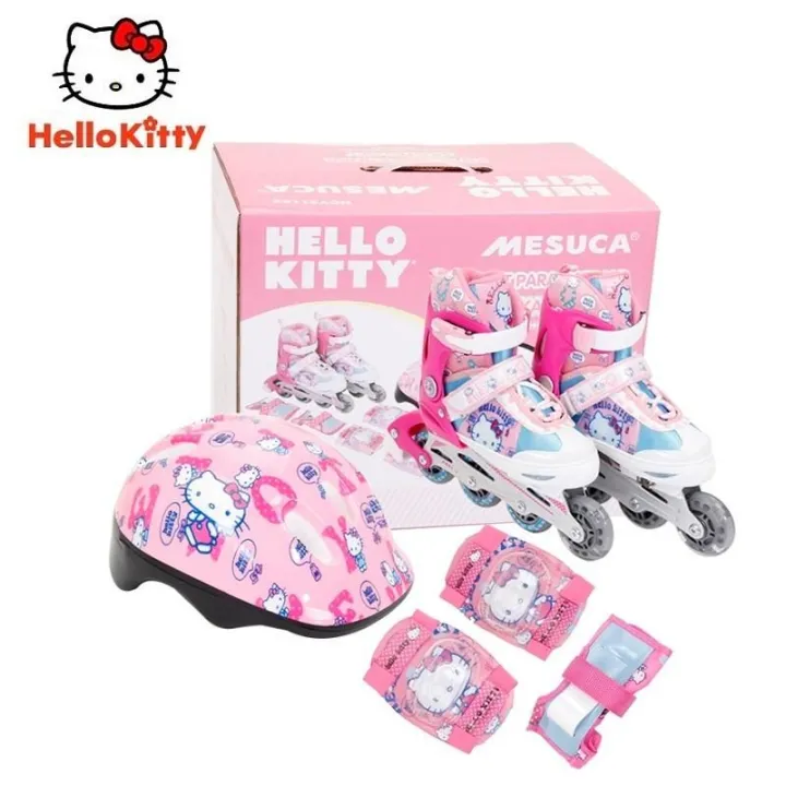 Hello%20Kitty%20SKATE%20PROTECTION%20Quad%20Roller%20Skates%20Safety%20Pads%20Helmet%20(3%20to%209%20year%20Child)%20-%20Image%205