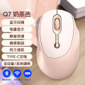 T - Wolf Ray Wolf Q7 Wireless Mouse Dual-Mode Charging Mute Office Cute Pink Usb Bluetooth Mouse Private Mould. 