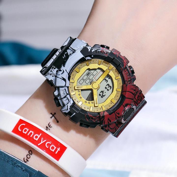 【ETOP】Anime Dragon Ball Z Watch Cosplay Props Super Saiyan Goku Gohan Broly Vegeta Cos Students Watches Alarm Clock Action Figure Toys