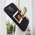 BILI for iPhone 14 Pro Back Cover Bear In Photo Frame Multicolor Liquid Silicone Phone Case Soft Square Lens Protection Phone Cases. 