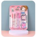 Cute Colored 7 Pcs Ink Pens With 1 Ink Remover Including Ink Cartridges, Fountain Pen Set For Girls & Boys, Smooth Writing School Stationery, Gift For Kids. 
