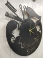 Decor Mahal - Beauty Salon Decor Wooden Wall Clock, 3D Modern Clock, Laser Cut Clock, Wall Clock. 