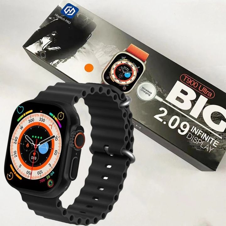 D20 / T900 Ultra Smart Watch - 2.09 Infinite Display - Real Screws - Straps Lock - 49MM Dial Size - Built-in Games - Bluetooth Calling - Crown Working - Latest Model