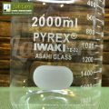 2000 ml IwakiPyrex-Beaker, Low Form Griffin, Borosilicate 3.3 Glass, Double Scale, Graduated. 