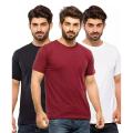 Summer Collection New Trendy Pack Of 3 T shirts Plain Basic Tee Shirts With Comfortable Fabric Halt Sleeves Tops For Boys/Men/Gents. 