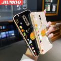JIUMOO For OPPO Reno Z Case Cartoon Cute Bear Side Phone Case Square Edge Pattern Silicone Luxury Plating Casing Full Back Cover Camera Protection Cases Shockproof Softcase. 