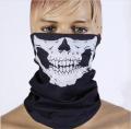 Skull Face Mask- Neck Tube Scarf Snood Balaclava- Ski Cycle Biker BMX Paintball Bandana. 