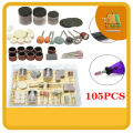 105 Pcs Rotary Power Tool Set Mini Drill Kit Fits 1/8  Shank Sanding Polishing Cutting Grinding Tool Polishing Accessory Bit. 