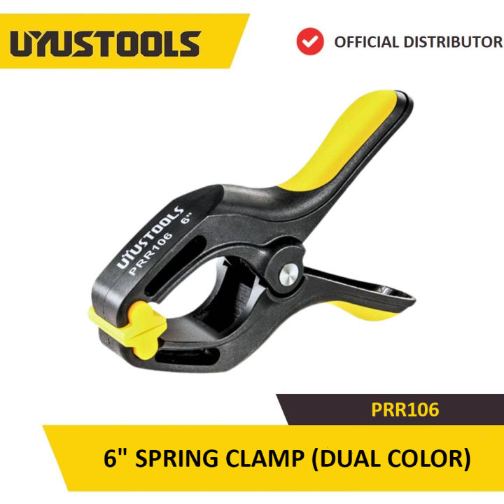 6 Inch Premium Nylon Fiberglass Spring Clamp with PE Jaw Non Slip Handle 12kg Clamp Force Heavy Duty Clamping Tool For Woodworking, Photography, DIY Projects - UYUSTOOLS PRR106