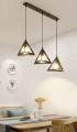 3 in 1 Flat Base Triangle Shape Hanging Lamp, Ceiling Lamp, Indoor Lights - Modern Pendant for Home & Office | LED/Filament Bulb Compatible (Bulb Not Included). 