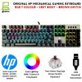 Original HP Mechanical Keyboard GK100 / GK100F / GK400F / GK400Y / GK600F - RGB Gaming Keyboard Metal Body With Blue , Brown , Red & Black Switch - Black / Blue / Grey / White / Pink With Different Unique Shape -   For PC & Laptop. 