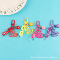 Fashion Creative Love Shaped Bell Car Keychain For Women Girls Cute Acrylic Chain Accessories Couples Bags Pendant Accessories. 