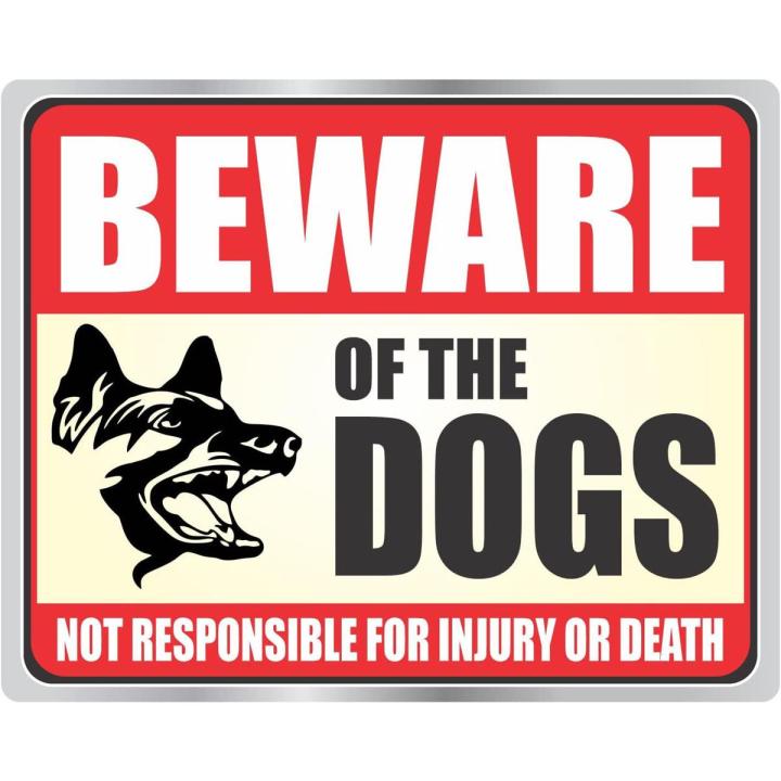 Beware of Dog Sticker - 8" x 10" Large Matte Finish Laminated Vinyl Decals Warning Sign for Door Gate