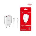 100% Original Itel ICE-41 Dual Port USB Wall Charger Fast Charging With 2 USB DC5.0V/2.4A MAX With Fast Charging Cable Micro USB / Itel Dual USB Mobile Fast Charger With Fast Charging Cable ICE-41 White. 