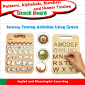 Montessori Wooden Stencil Boards (Set of 4) | Tracing Kit for Alphabet Letters, Shapes, Numbers, Patterns, Lines, Zig-Zags, Waves, Spirals and Shapes. 