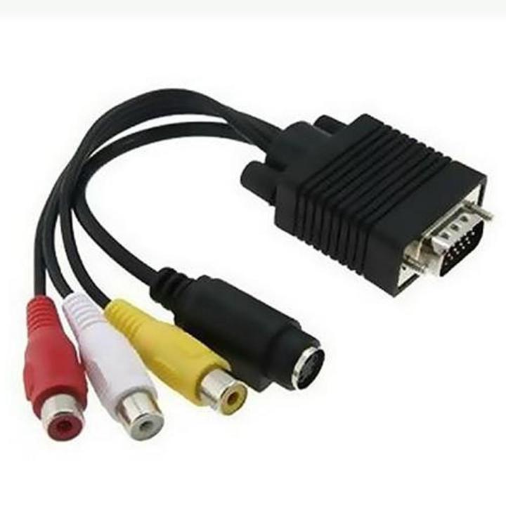 VGA to S-Video 3 RCA Composite AV TV Out Adapter Converter Cable for PC Laptop