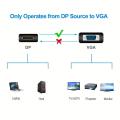 Rankie DisplayPort (DP) to VGA Adapter, 1080P Full HD Coverter, Black. 
