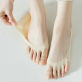 Women's Summer Super Thin Open Toe Cotton Invisible Ice Silk Socks/ Elastic Comfortable Wear-resistant Toes Five-finger Boat Socks. 