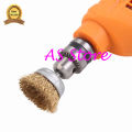 Drill Brush 6mm shank Brass / shaving / kulfi Wire Cups Tool Shank for Drill / Rust Remover 17 mm. 
