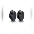 Lahore Cart Black Magnetic Round Earrings For Men. 
