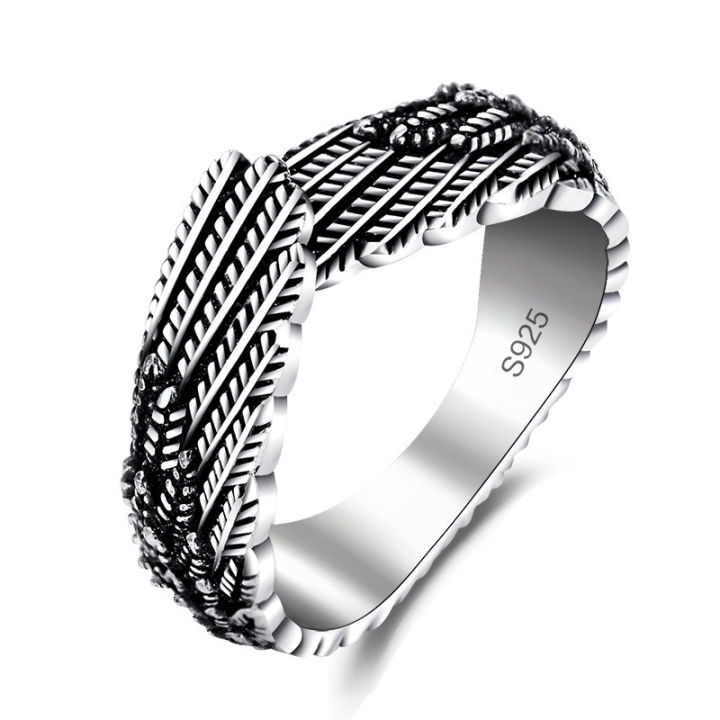 New Angel Wings Rings for Men and Women Fashion Retro Trend Ring Light Luxury Niche Design Simple Ring