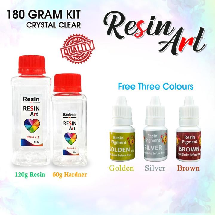 Resin Art Imported Epoxy Crystal Clear liquid kit Ratio 2:1 (180g) for Art, Craft & Coating