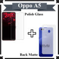 Oppo A5 Tempered Glass Screen Protector Polish Glass + Back Matte Protector Soft Skin Sheet Soft Film Protector For Oppo A5. 