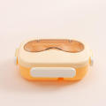 3 compartments Snap Lock  Bento  Lunch Box: Sealed & Leak-Proof with cutlery. 