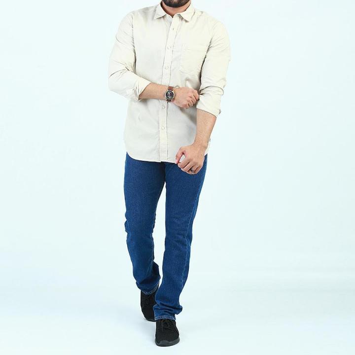 Denizen%20L/S%20Woven%20Shirt%20Sahara%20Khaki%20Shirts%20Men%2030868-1190%20-%20Image%205