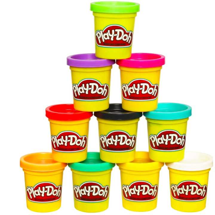 Pack of 10 pcs clay dough multicolor jar for kids play