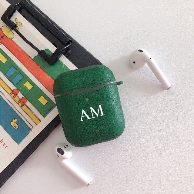 Luxury PU Leather Case Custom Name Text Logo Picture For Airpod Case Personal Design Soft Case Hot Customized Photo Letter Cover