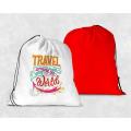Travel Around the World Printed Drawstring Bag Travel Customized Personalized Custom Name backpack. 