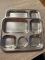 4 compartment Stainless Steel Cafeteria Tray. 