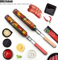 Single Kabob Baskets Grilling Basket, BBQ Long Handle Grill Basket Non-Stick Barbecue Rack Kebab BBQ Grill Box Tool for Roast Fish Vegetable Shrimp Seafood,. 