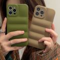 Vintage Olive Green Wave Shape Phone Case For iPhone 13 12 11 Pro Xs Max X Xr 7 8 Plus Shockproof Soft Silicone Back Cover. 