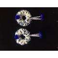 Artificial Hand Gajra / Bangles / kangan Dark Blue & offwhite colour with latkon.. 