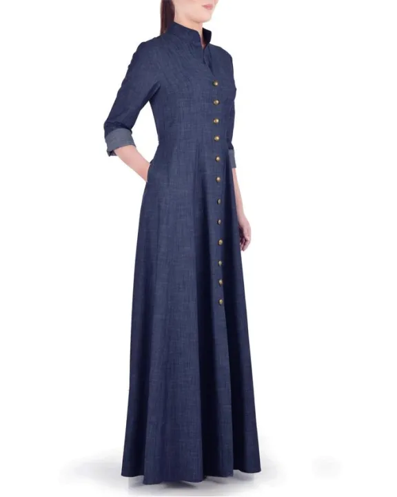 Tarseel%20-%20Navy%20Blue%20Maxi%20Style%20Denim%20Abaya%20for%20women%20-%20Image%204