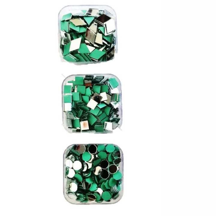 300%20Pcs%20(100%20Pcs%20Each)%20Round,%20Square,%20Diamonds%20DIY%20Small%20Craft%20Mirror%20-%20Image%202