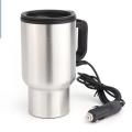 12V Car Charging Electric Kettle Stainless Steel Heated Thermos Travel Coffee Mug, Silver(use only for  keeping warm.Can't be used for making tea or boiling water). 