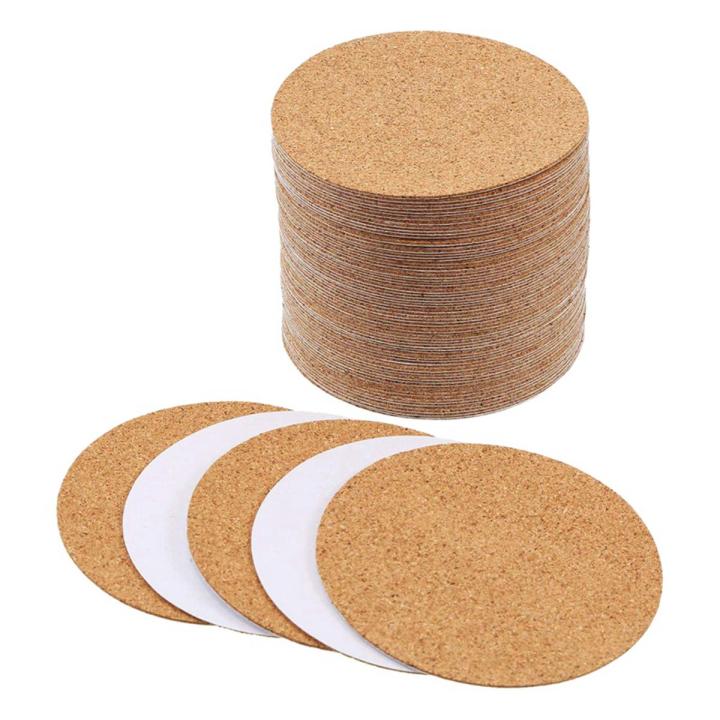 -Adhesive Cork Coasters,Cork Mats Cork Backing Sheets for Coasters and DIY Crafts Supplies (60 Pcs, Round)