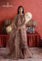 Asim Jofa-AJULN-12 Embroidered Zari Check Net Unstitched 3 Pcs-Dress for girls. 