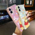 chenyyka For Huawei Y7A Case Thin New Design Side Edge Square Phone Cases Aesthetic Cartoon Winnie The Pooh Pattern Plating Silicone Casing Full Back Cover Camera Protection Shockproof Softcase. 