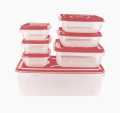 Pack of 7 Thumb Lock Transparent Rectengular Bowl set. 
