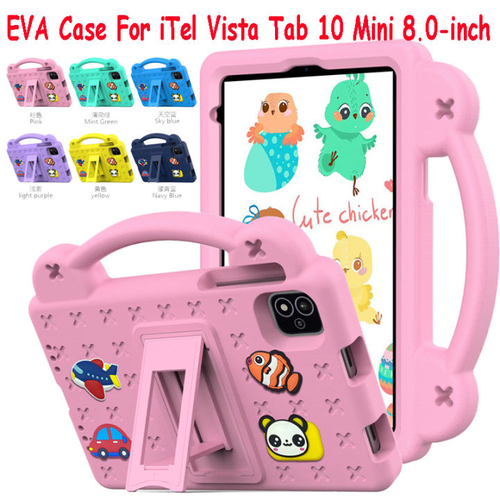 Bear cartoon tablet case for iTel Vista Tab 10 Mini 8.0 inch  stand cover case for VistaTab 10 Mini 8'' kids EVA Handle shockproof casing