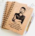 Personalized/Customized Wooden Diary Name & Picture Engraved Diary with Wooden Pen. 
