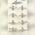 Lovisa Rings Set Silver Plated Pack Of Eight Full Hand Rings 14 To 18 Sizes. 