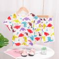 2 6 8 10 Years Child Boy Girl Pajamas Cotton Sleepwear Tops Pants Clothing Sets for Teens Girls Rainbow Pyjama Kids Cat Pijamas. 