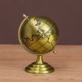 T8WE Vintage Metal Globe Iron Art Antique Retro Rotating Earth Geography World Globe Model with Base Educational Decoration. 