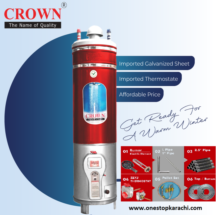 Crown Geyser 30 Gallons Gauge : 14 x 16 Imported GI Pipe