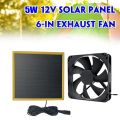 ICQURBT 12V 5W Solar Exhaust Fan Air Extractor 5.6Inch Mini Ventilator Solar Panel ed Fan for Dog Chicken House Greenhouse. 